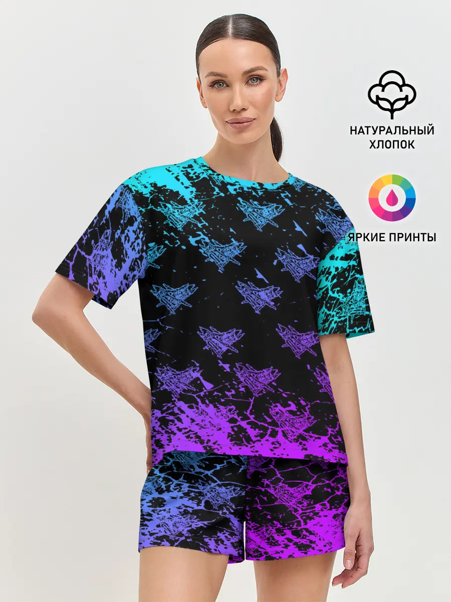 Женская пижама с шортами / Velial Squad | neon