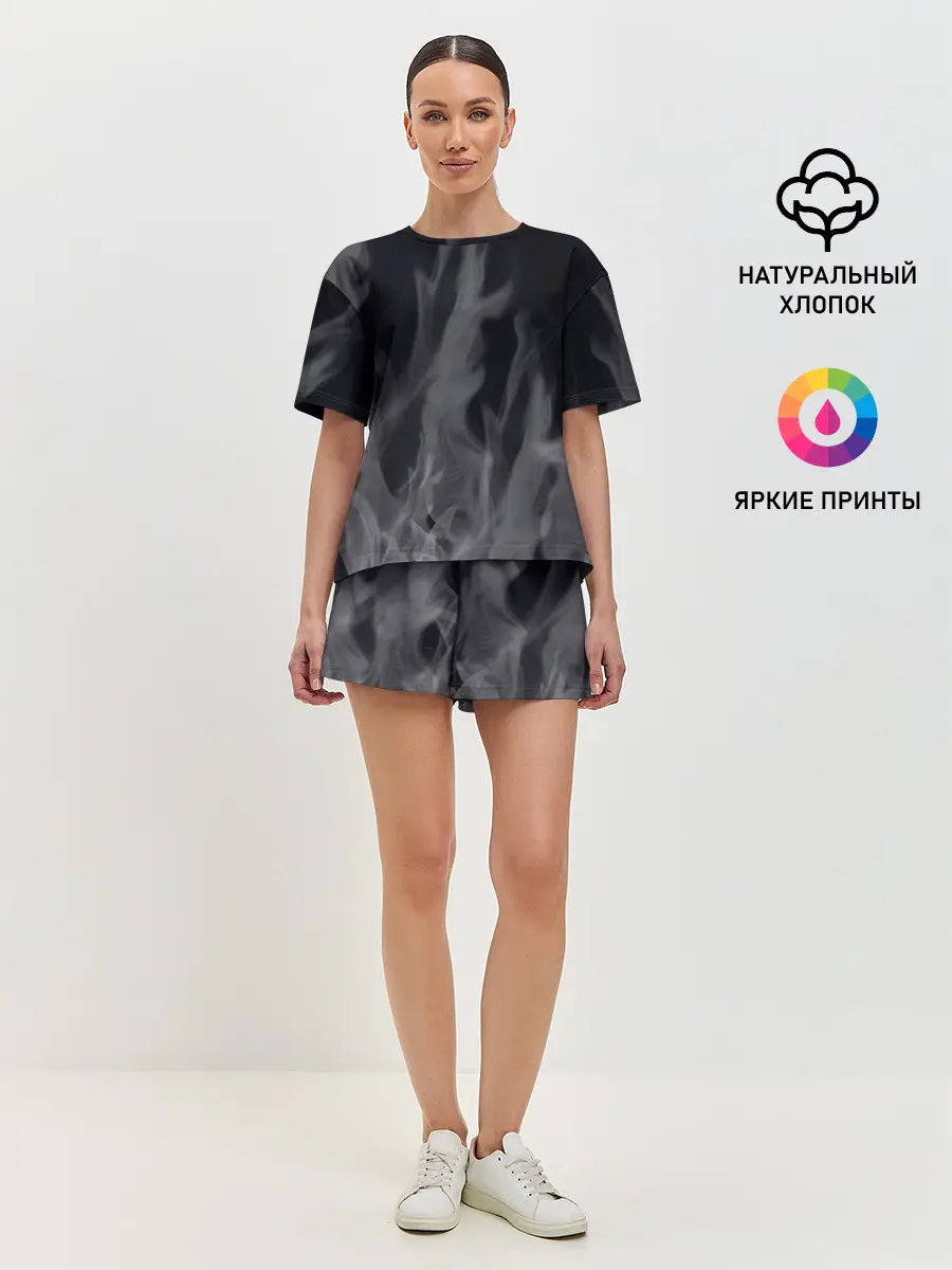 Женская пижама с шортами / Белое пламя