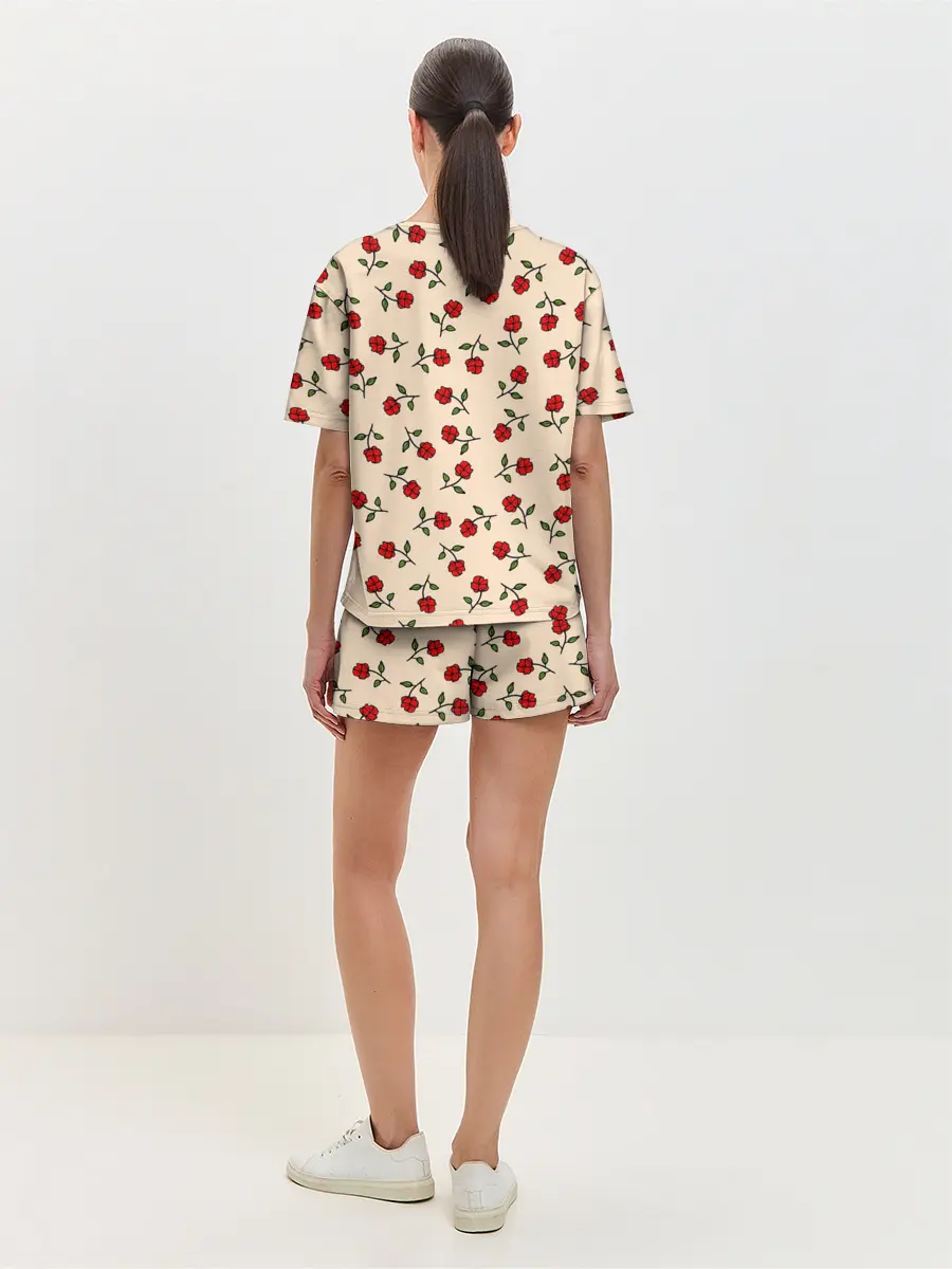 Женская пижама с шортами / Прованс из роз