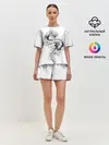Женская пижама с шортами / Китайский дракон на белом фоне