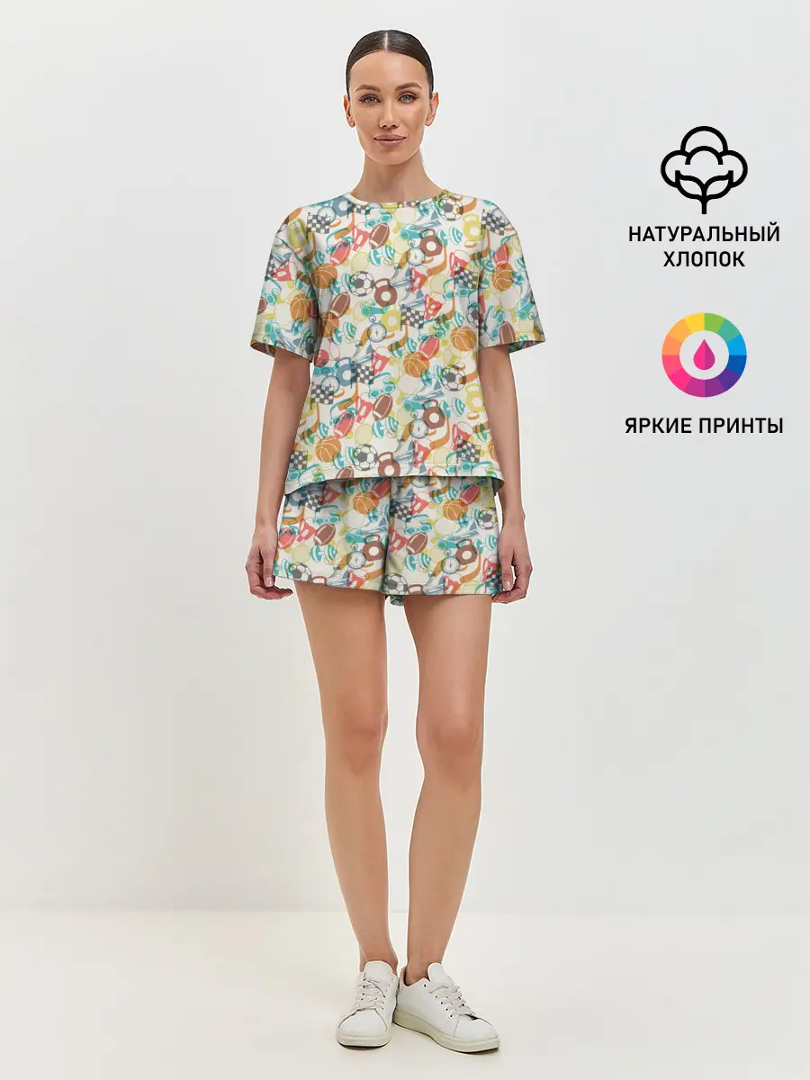 Женская пижама с шортами / Разный Спорт