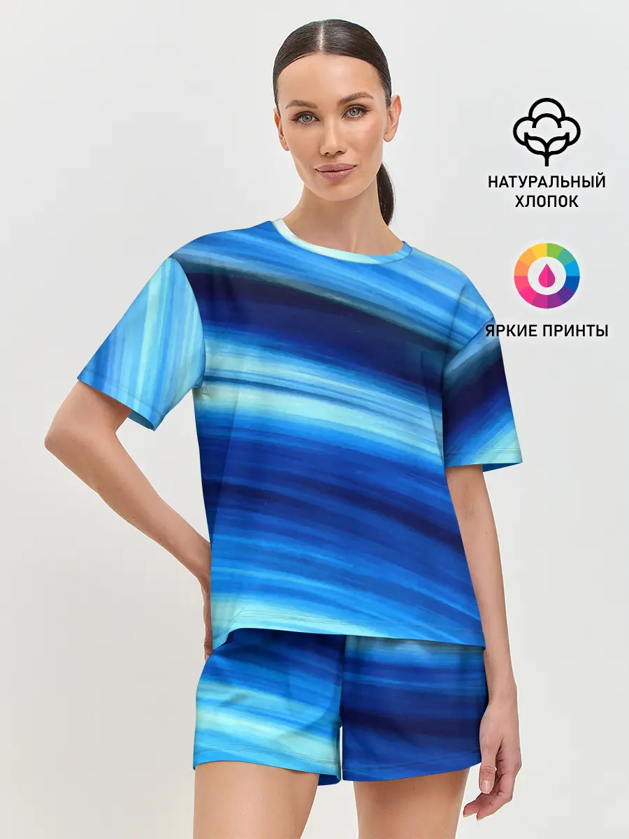 Женская пижама с шортами / Морской