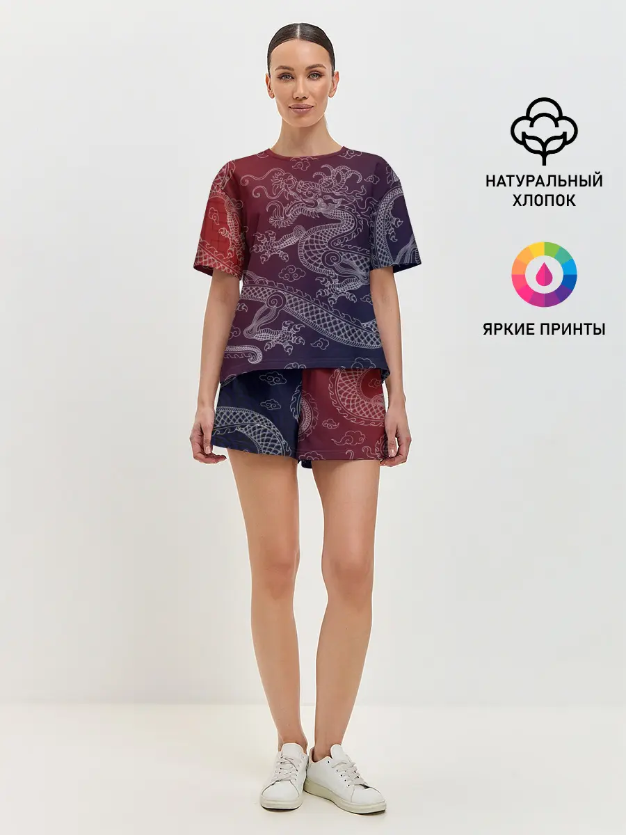 Женская пижама с шортами / Традиционный китайский дракон
