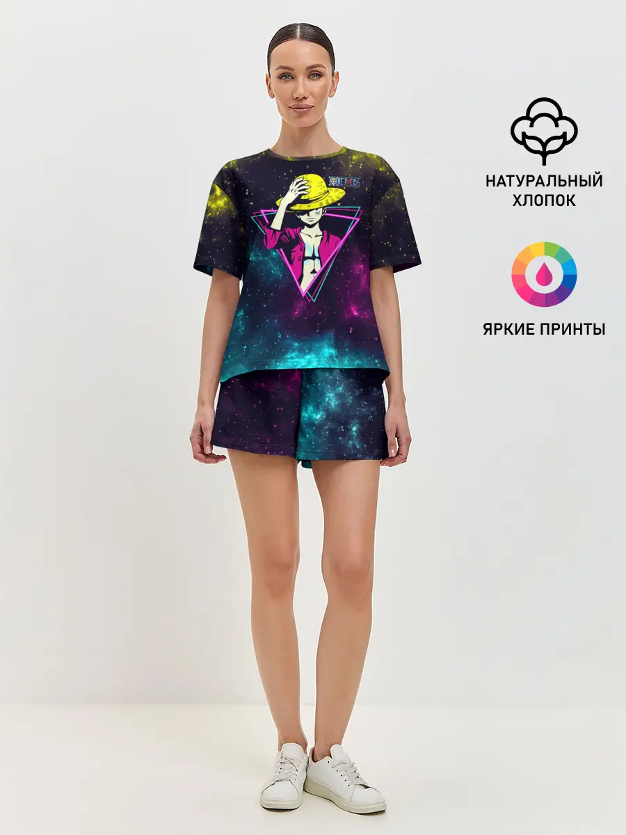 Женская пижама с шортами / Космический Луффи One Piece