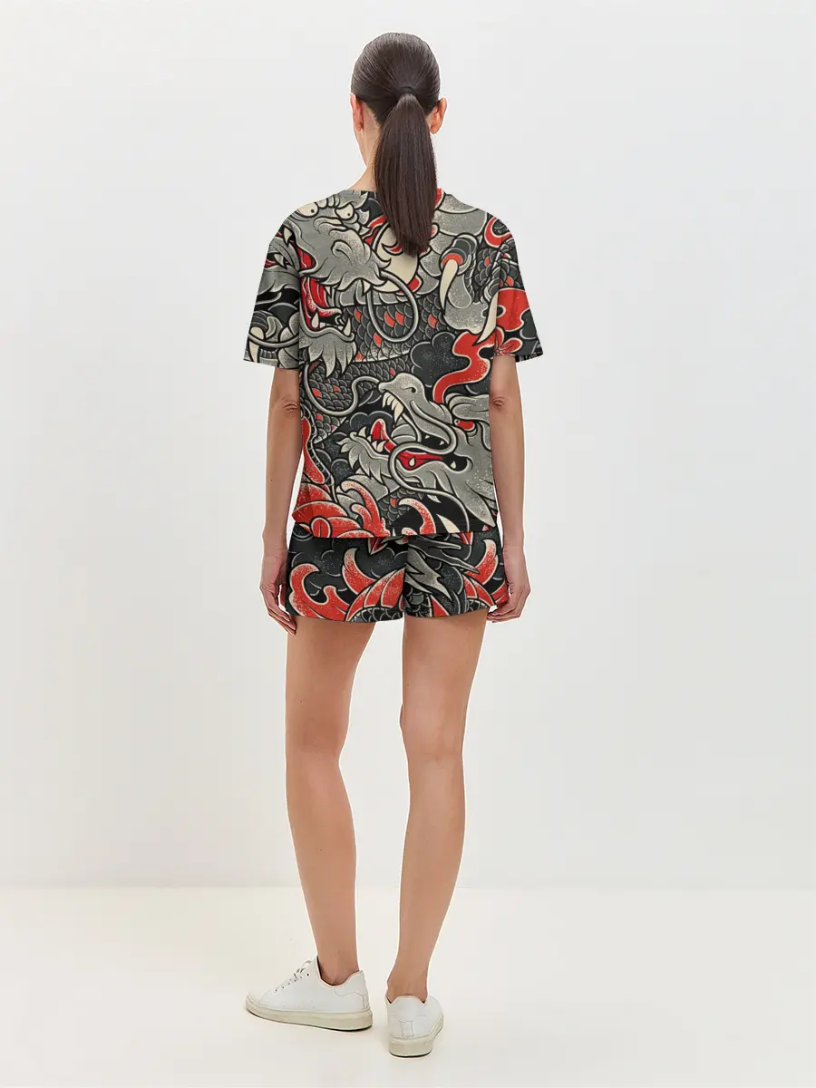 Женская пижама с шортами / Китайский Дракон, China Dragon