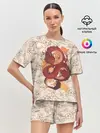 Женская пижама с шортами / Китайский Дракон и Сакура