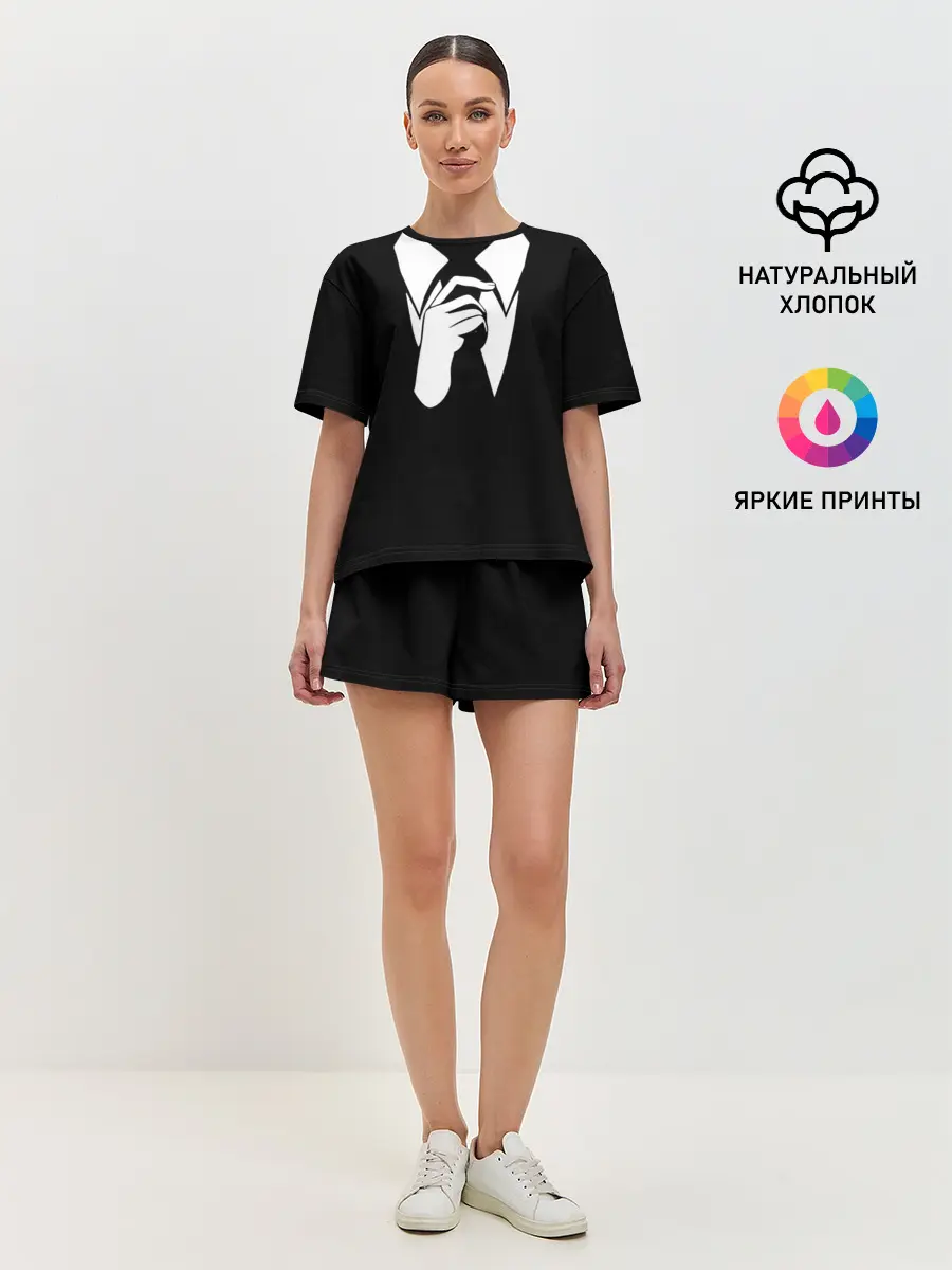 Женская пижама с шортами / Смокинг | Поправляю галстук