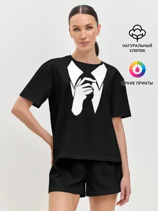 Женская пижама с шортами / Смокинг | Поправляю галстук