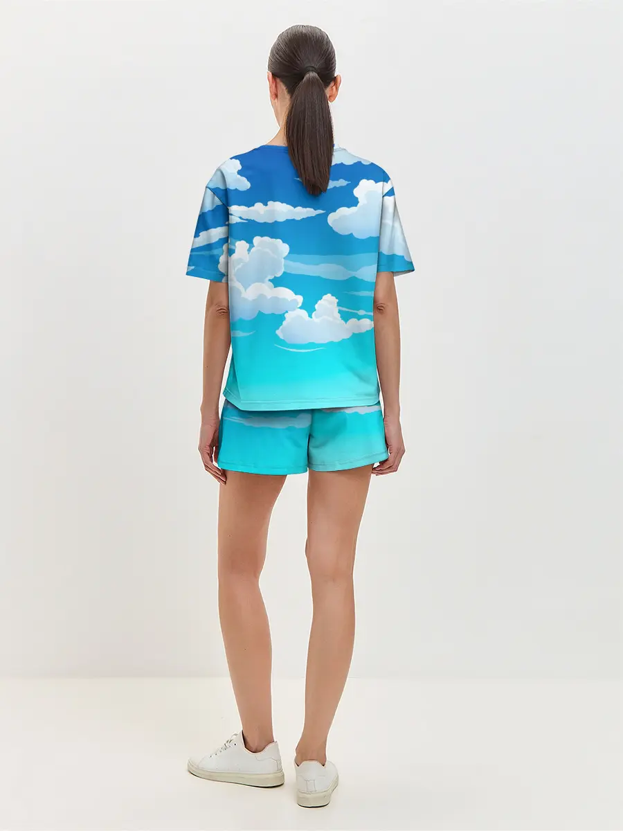 Женская пижама с шортами / Семья это мир и любовь