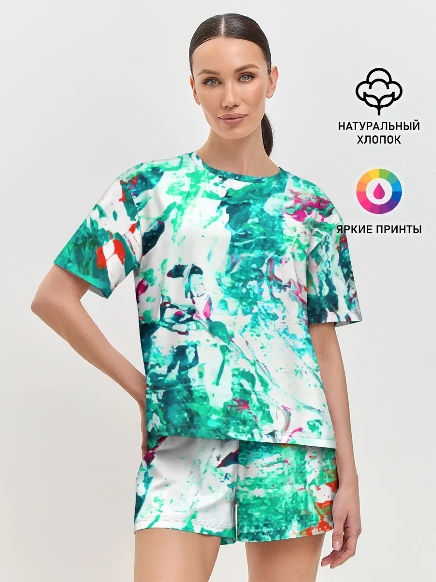 Женская пижама с шортами / Берюза Морской