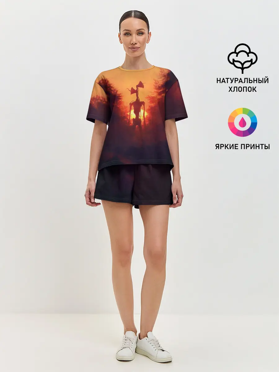 Женская пижама с шортами / СИРЕНОГОЛОВЫЙ ORANGE