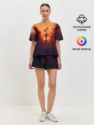 Женская пижама с шортами / СИРЕНОГОЛОВЫЙ ORANGE