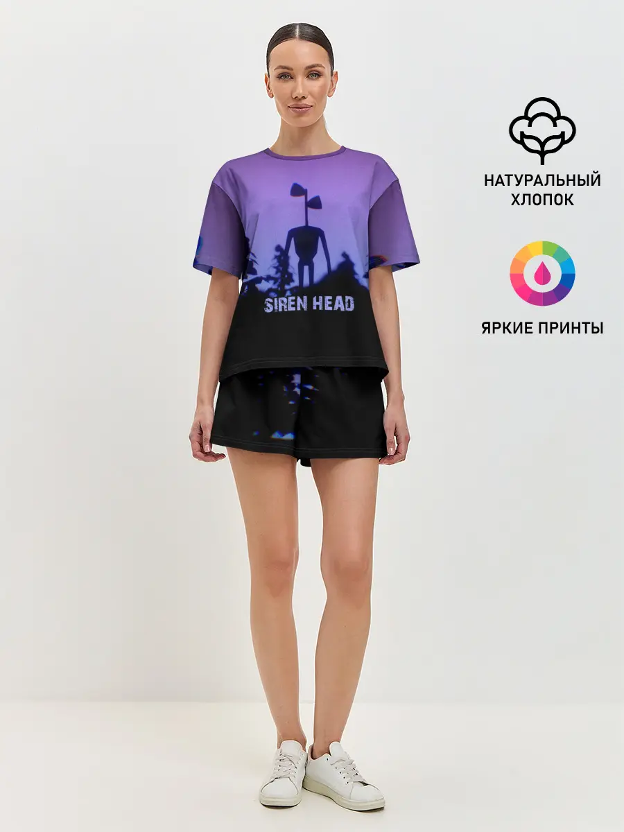 Женская пижама с шортами / СИРЕНОГОЛОВЫЙ ГЛИТЧ