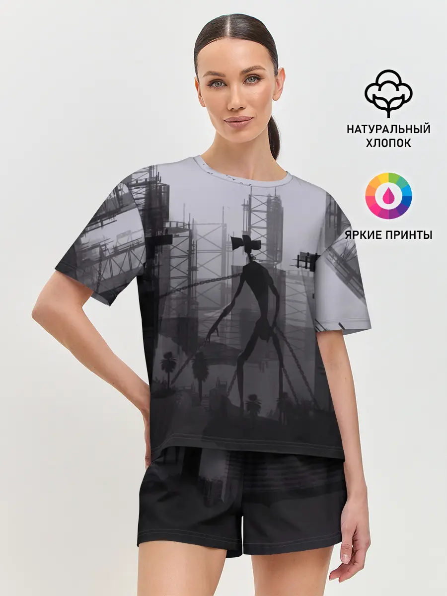 Женская пижама с шортами / СИРЕНОГОЛОВЫЙ В ЦЕПЯХ