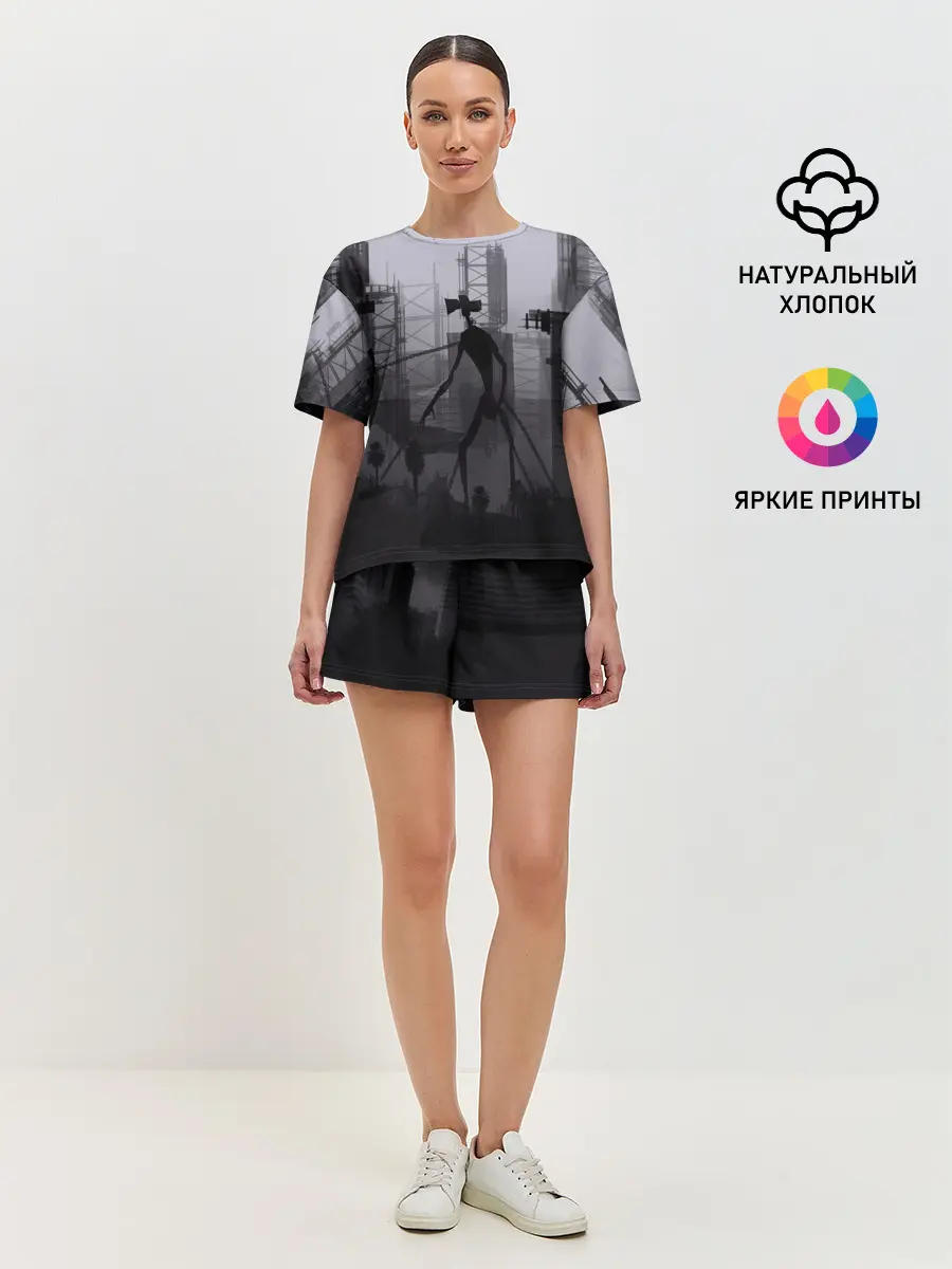 Женская пижама с шортами / СИРЕНОГОЛОВЫЙ В ЦЕПЯХ