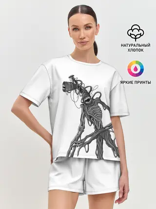 Женская пижама с шортами / SIREN HEAD РИСУНОК