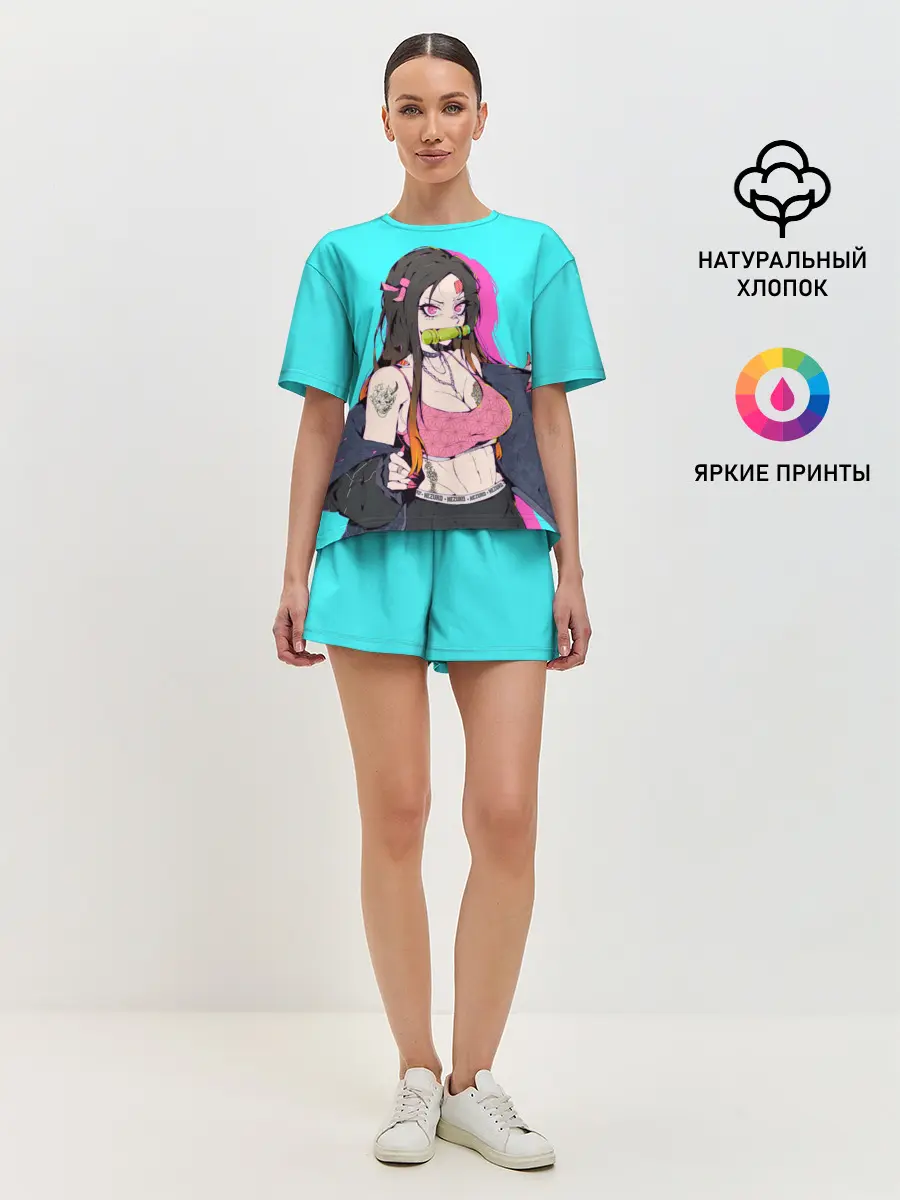 Женская пижама с шортами / Стильная Нэезуко