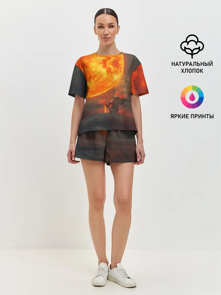 Женская пижама с шортами / РАДИАЦИОННОЕ СОЛНЦЕ