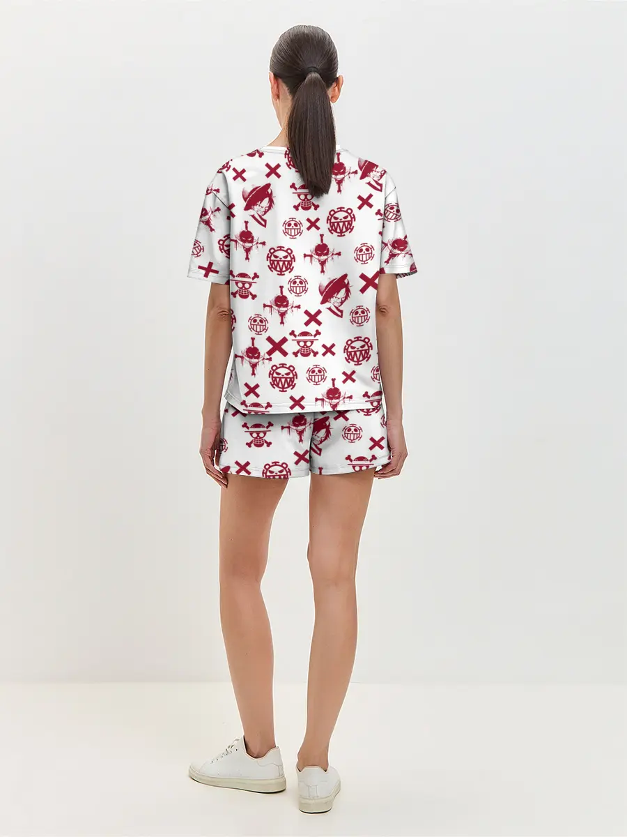 Женская пижама с шортами / Манки Д. Луффи | пиратские знаки One Piece