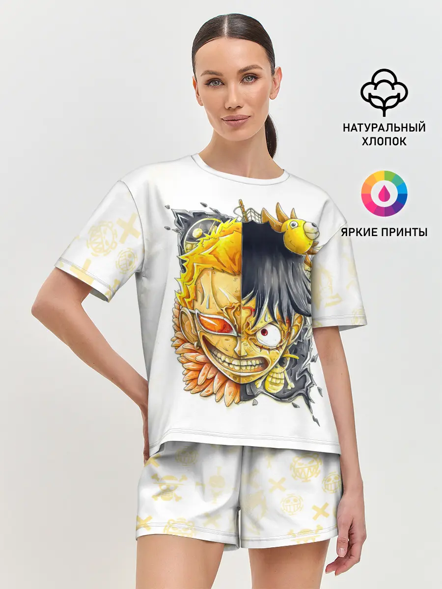 Женская пижама с шортами / Донкихот vs Луффи | One Piece
