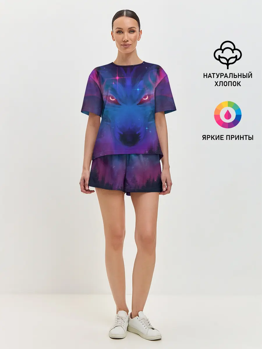Женская пижама с шортами / Космо Волк