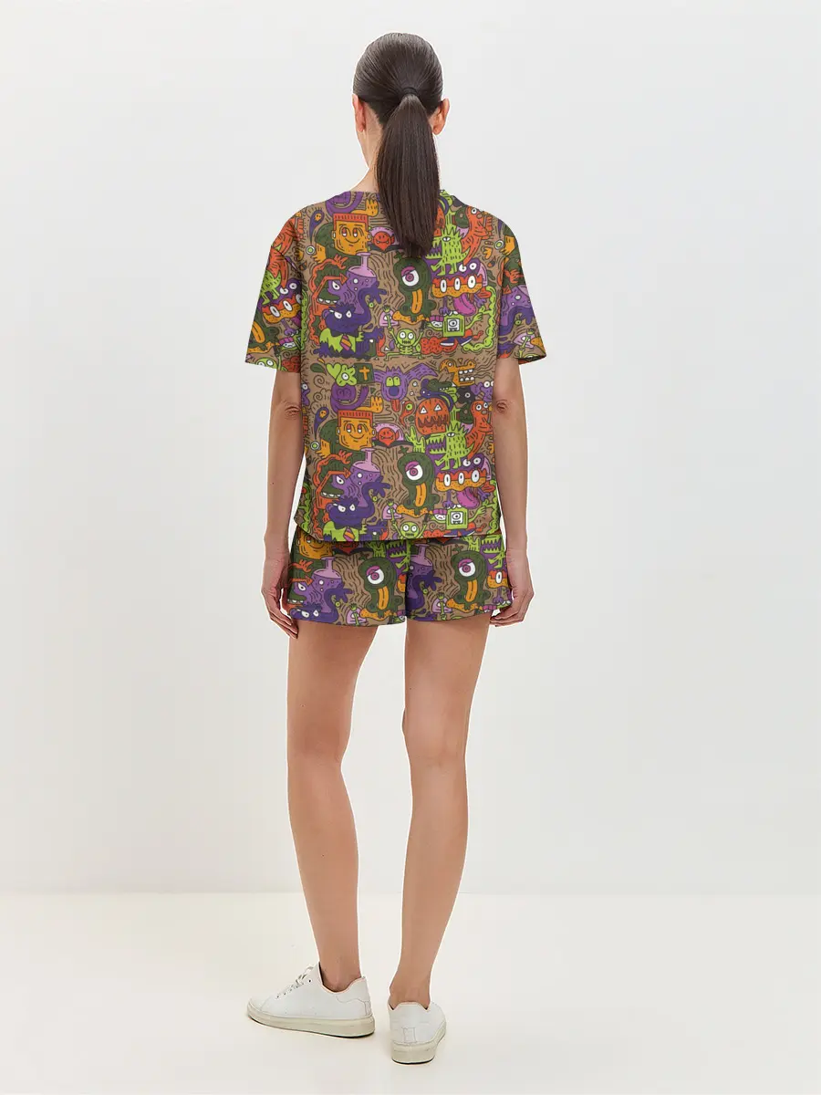 Женская пижама с шортами / Монсты