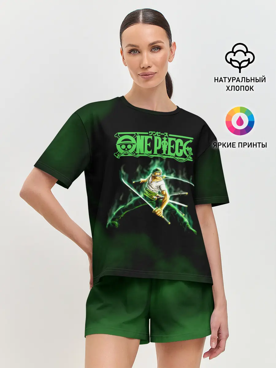 Женская пижама с шортами / Огненный Ророноа Зоро | One Piece