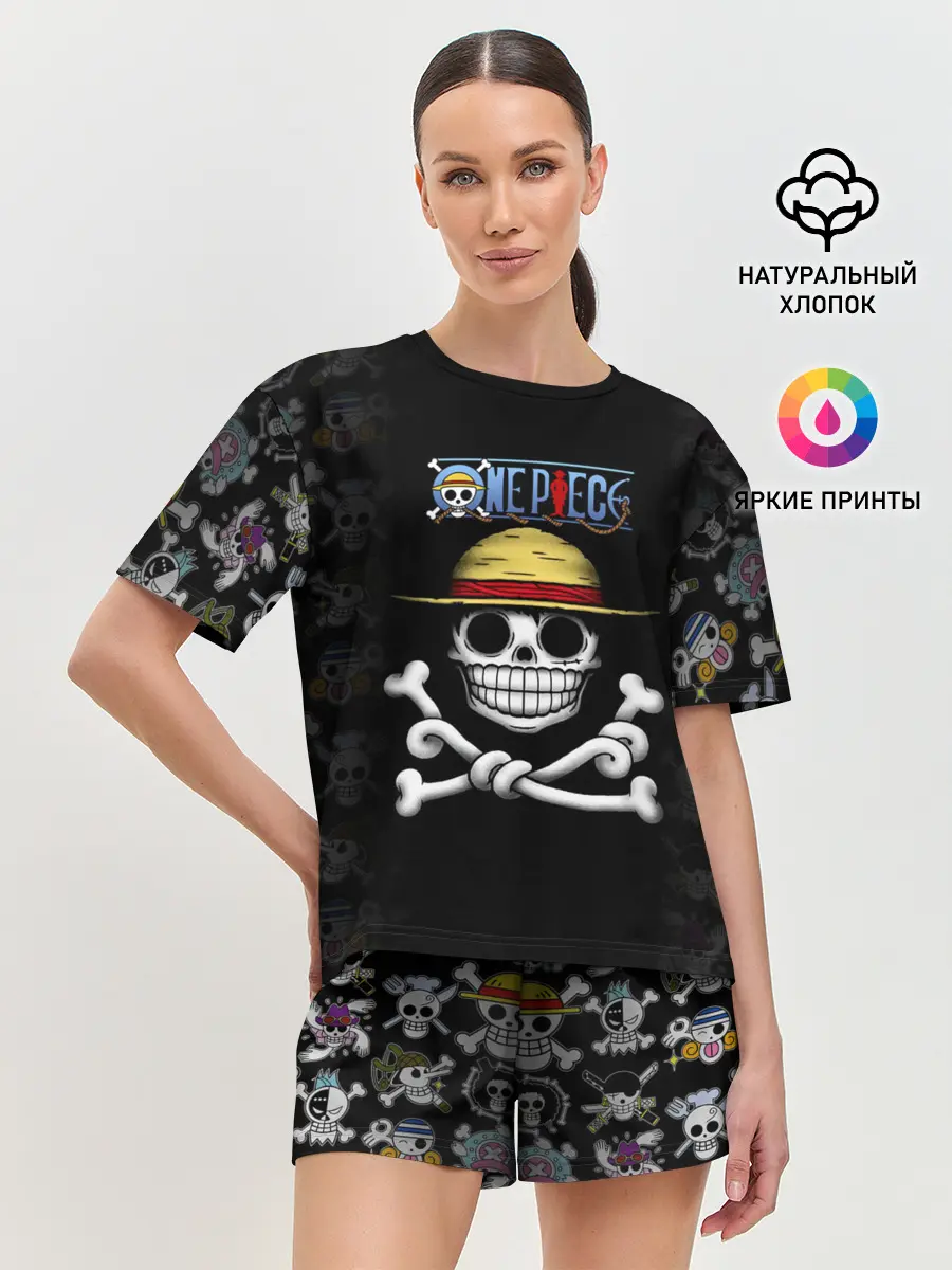Женская пижама с шортами / Пираты Соломенной Шляпы | One Piece