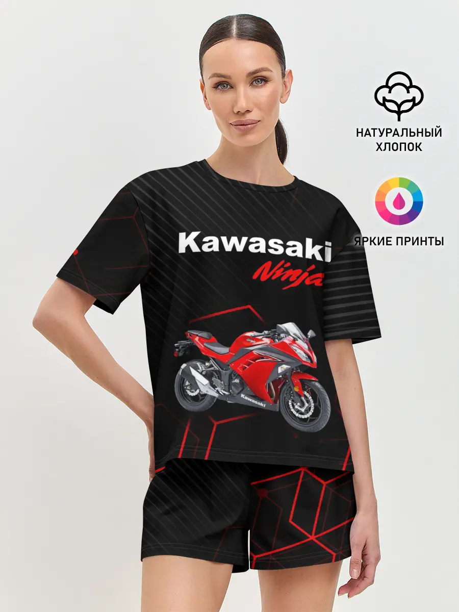 Женская пижама с шортами / KAWASAKI NINJA / КАВАСАКИ
