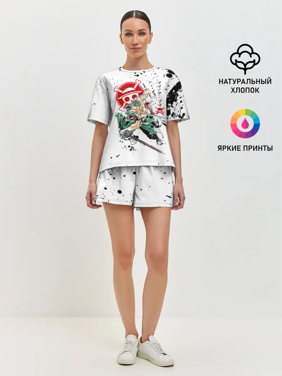 Женская пижама с шортами / Ророноа Зоро пират Соломенной Шляпы