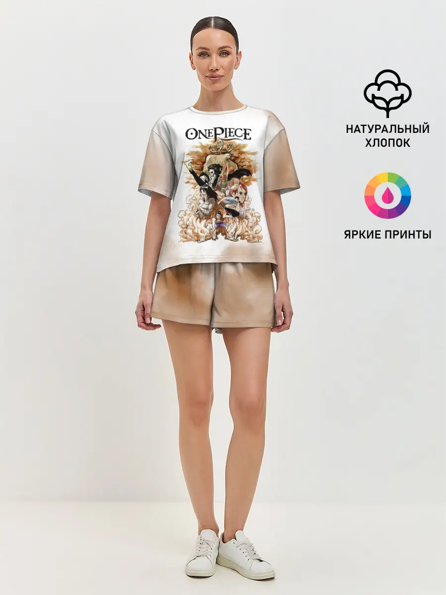 Женская пижама с шортами / One Piece. Пираты Соломенной Шляпы