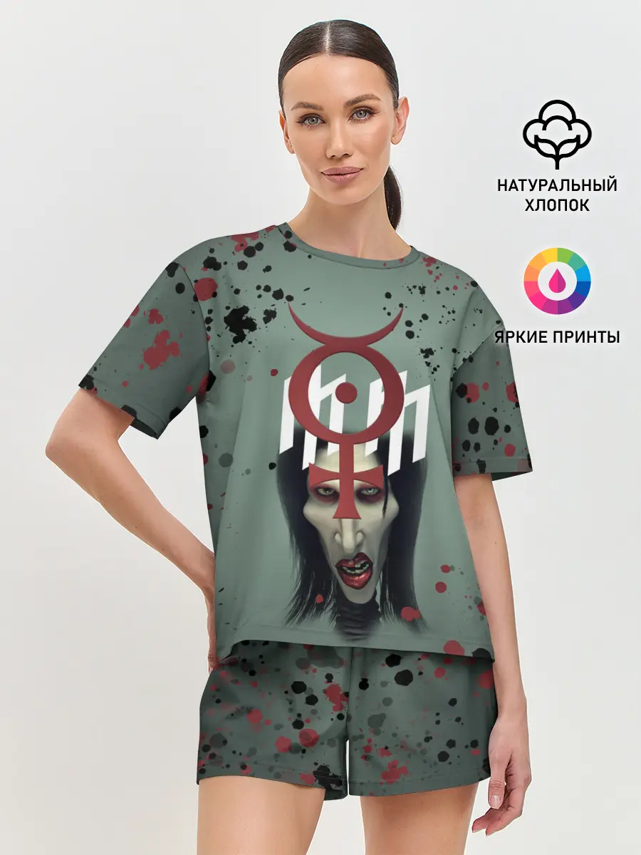 Женская пижама с шортами / Marilyn Manson | Мерилин Мэнсон