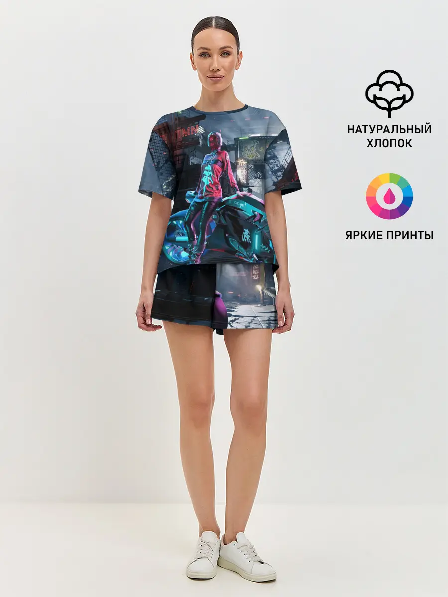 Женская пижама с шортами / Cyberpunk