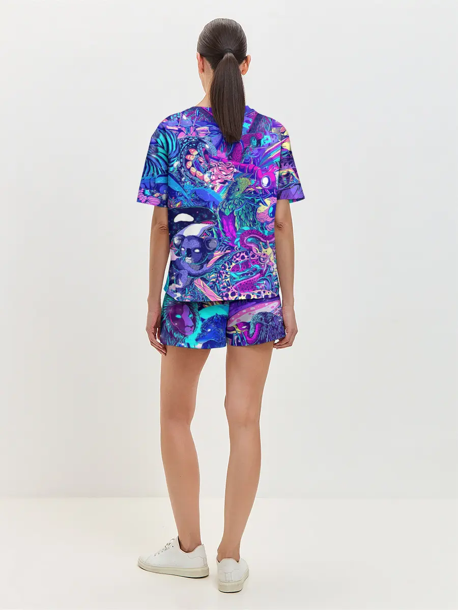 Женская пижама с шортами / Неоновые Звери