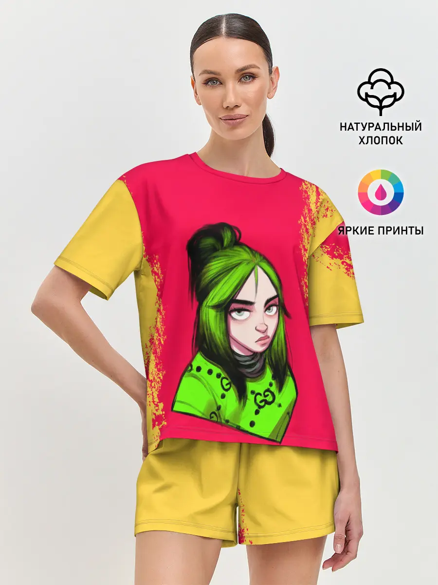 Женская пижама с шортами / BILLIE EILISH | БИЛЛИ АЙЛИШ