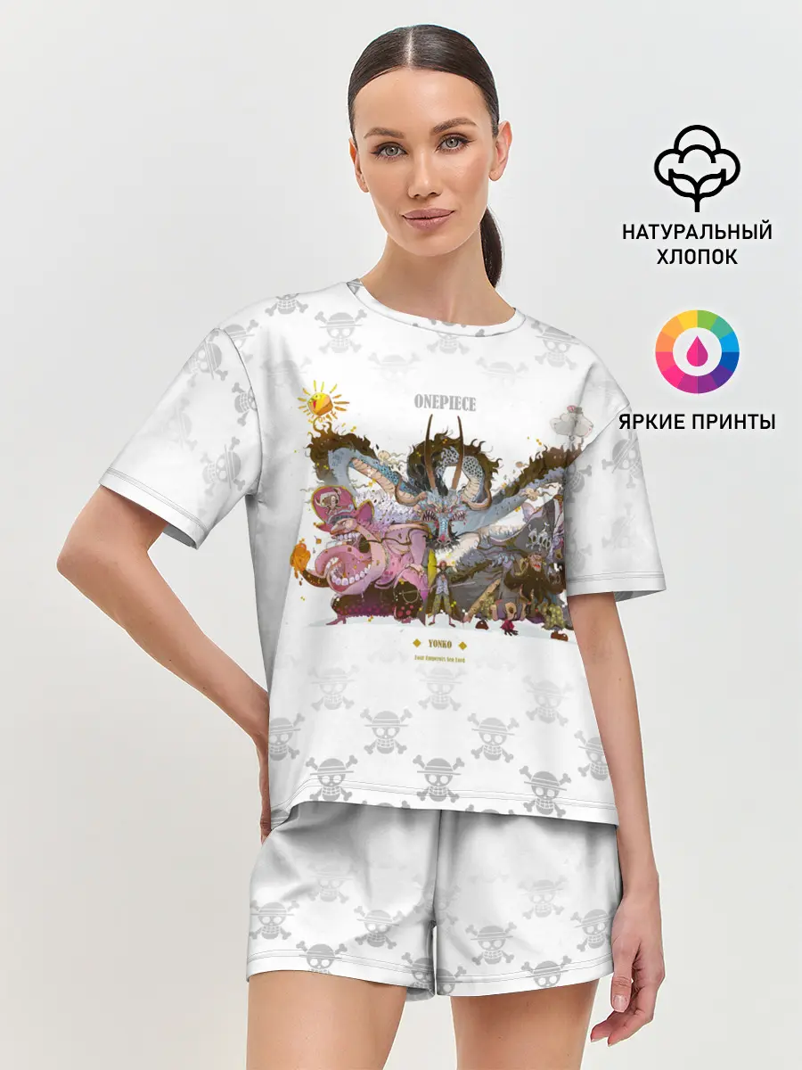 Женская пижама с шортами / Монстры пираты One Piece