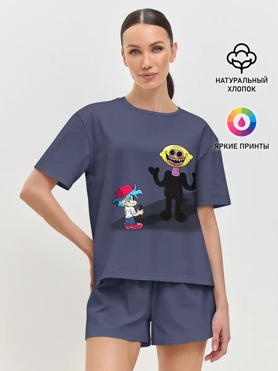 Женская пижама с шортами / Бойфренд и Монстр