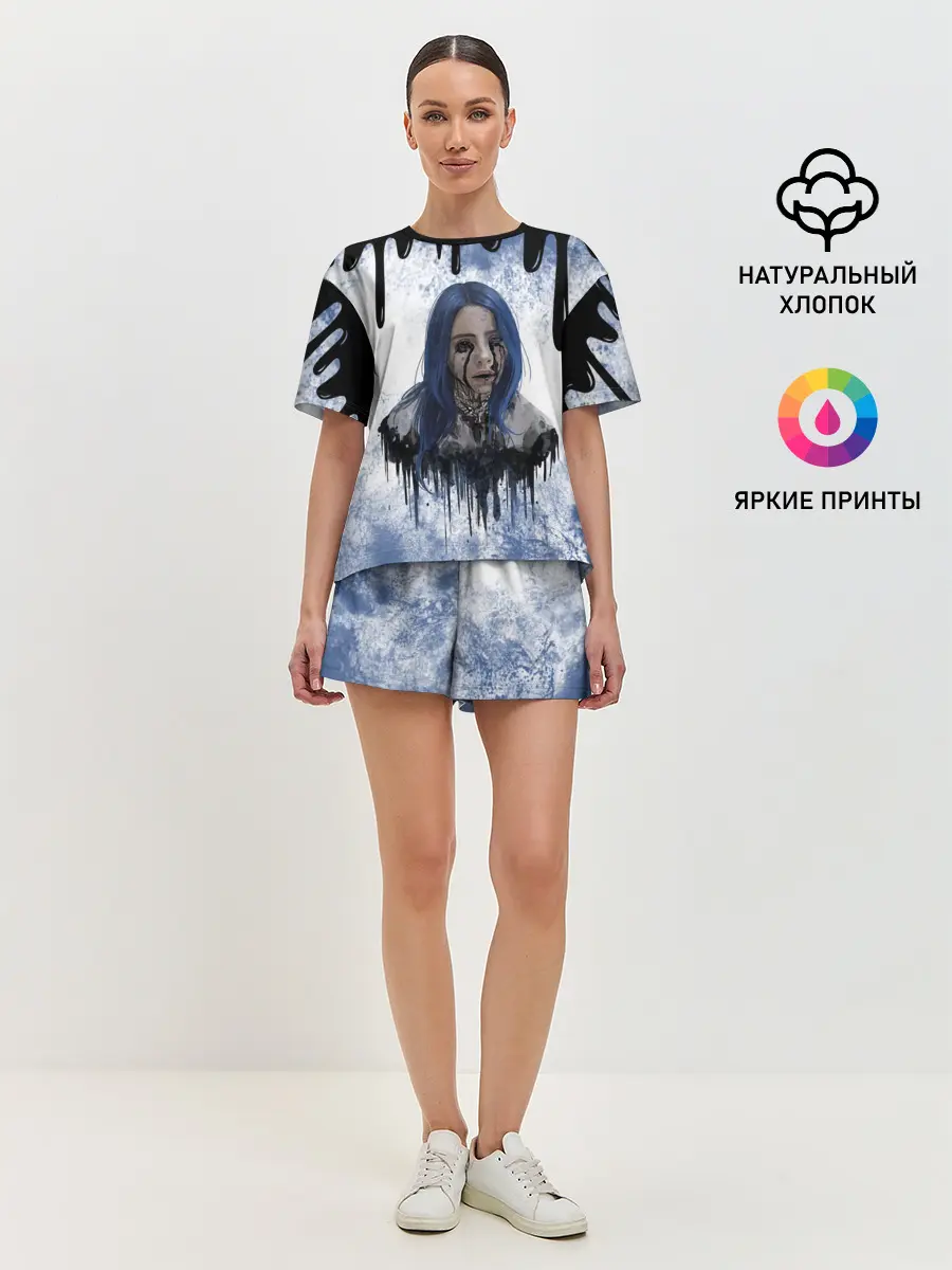 Женская пижама с шортами / BILLIE EILISH | БИЛЛИ АЙЛИШ