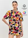 Женская пижама с шортами / Разноцветные треугольники