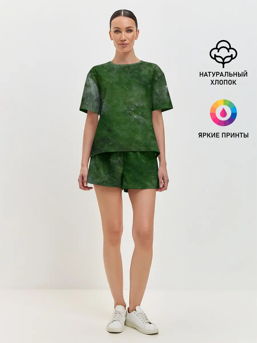 Женская пижама с шортами / Точки На нефритовом Фоне