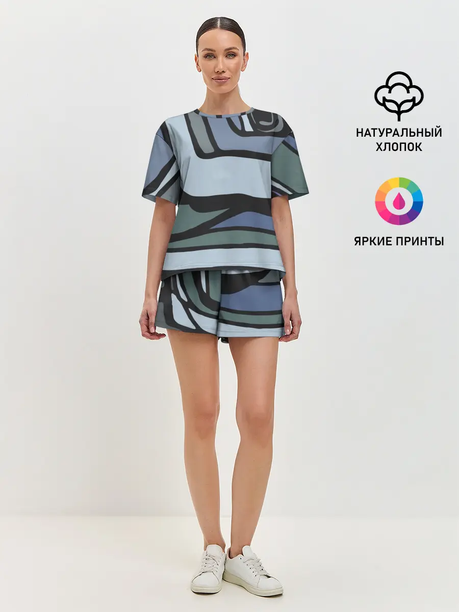 Женская пижама с шортами / Графит