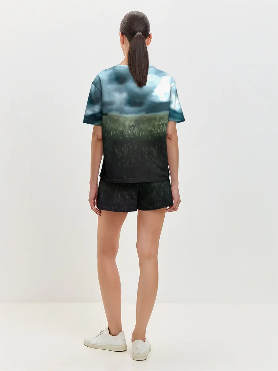 Женская пижама с шортами / Луффи в поле. One Piece