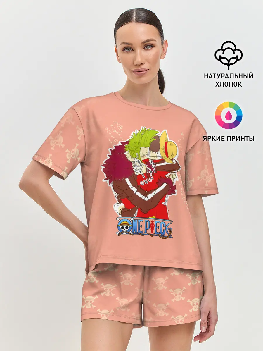 Женская пижама с шортами / Бартоломео и Луффи One Piece