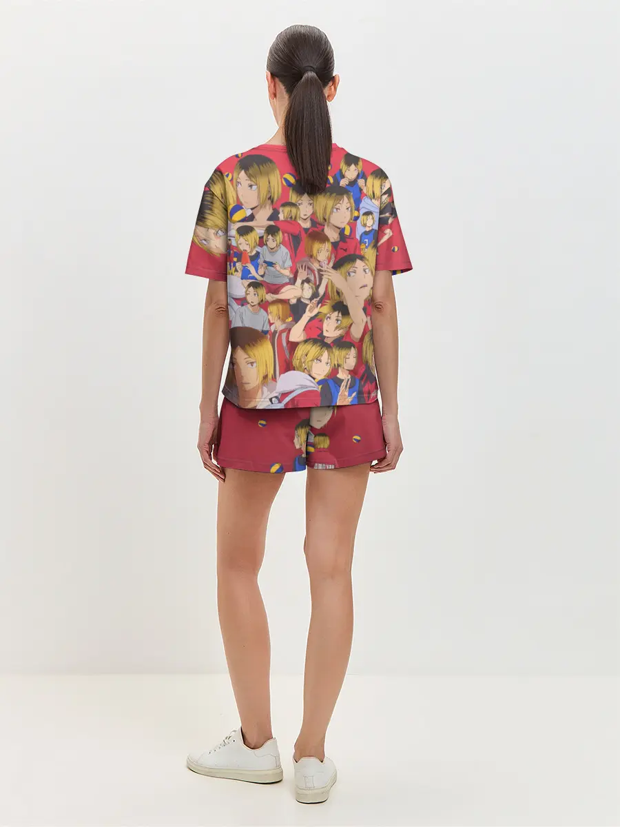 Женская пижама с шортами / Kozume Kenma Pattern Color