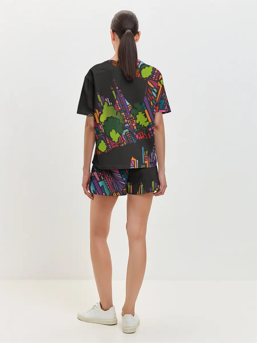 Женская пижама с шортами / Ночные огни