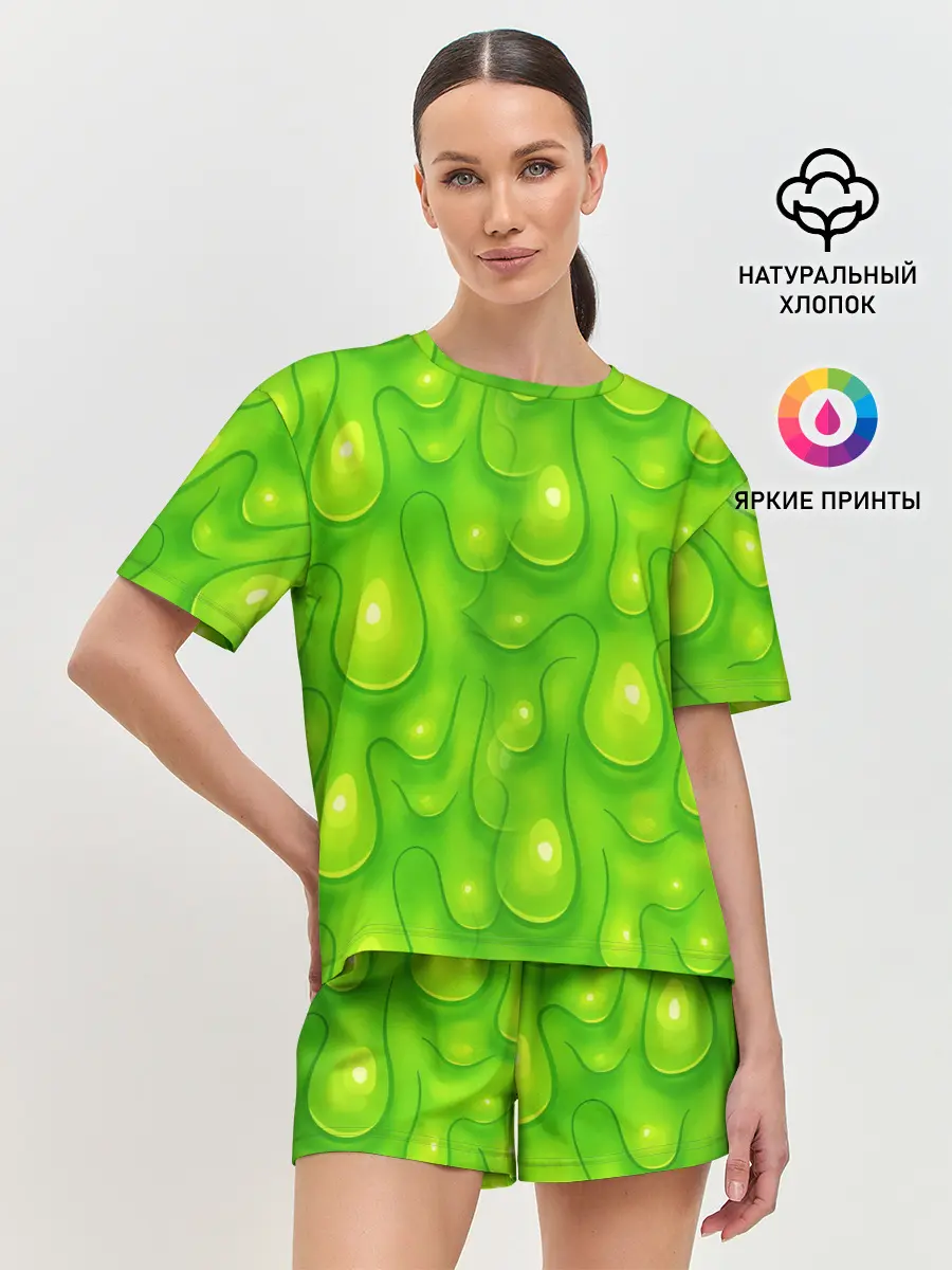 Женская пижама с шортами / СЛИЗЬ / SLIME / ТЕКСТУРА