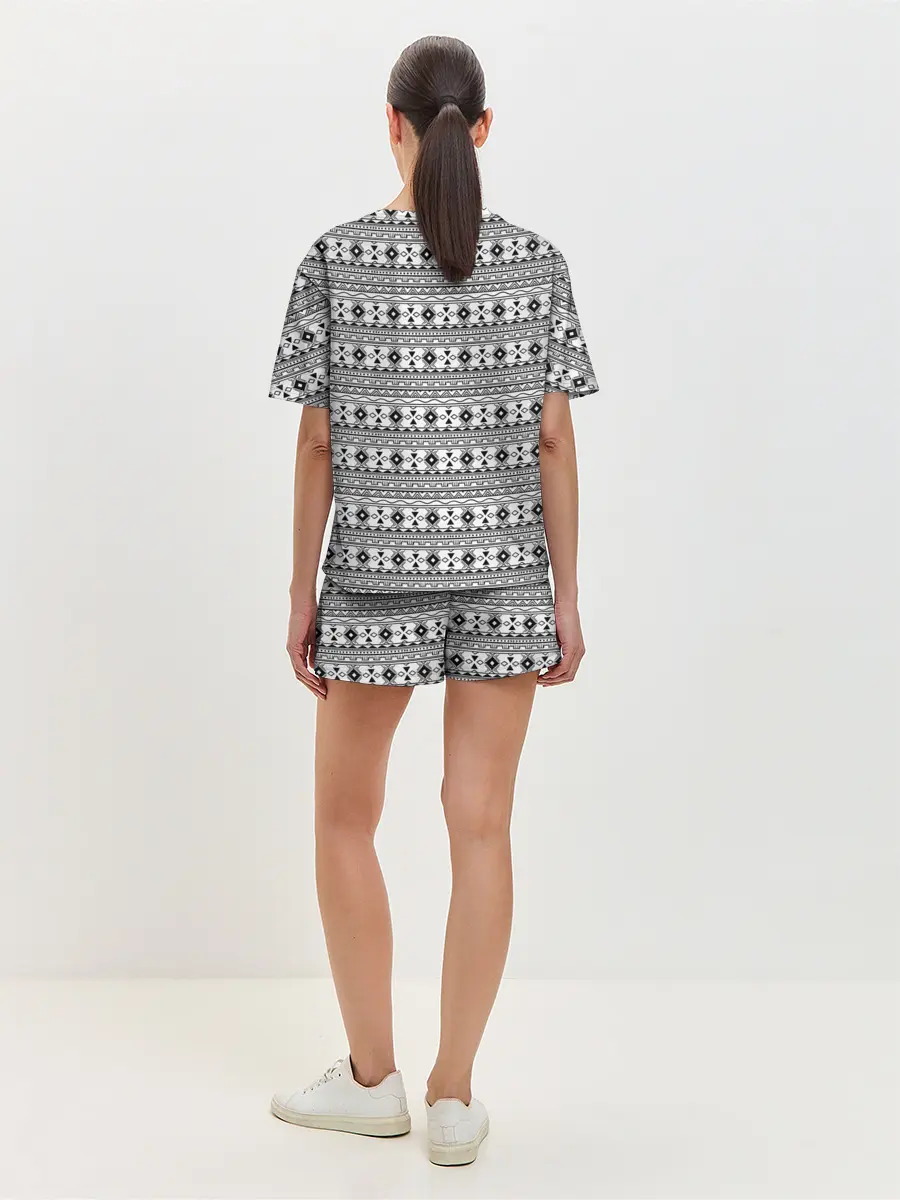 Женская пижама с шортами / Геометрический узор
