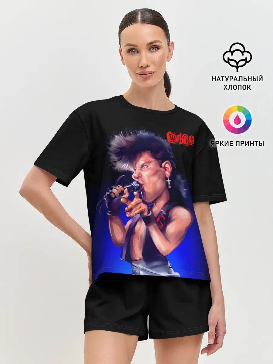 Женская пижама с шортами / Юра ХОЙ арт Сектор Газа