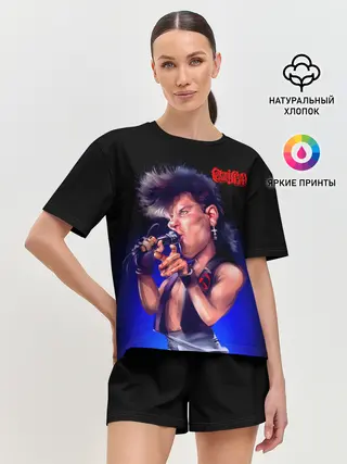 Женская пижама с шортами / Юра ХОЙ арт Сектор Газа