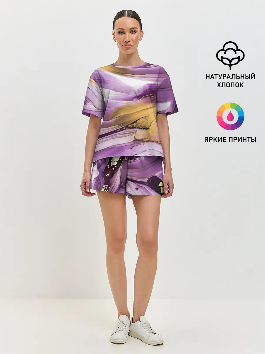 Женская пижама с шортами / Наслоение красок